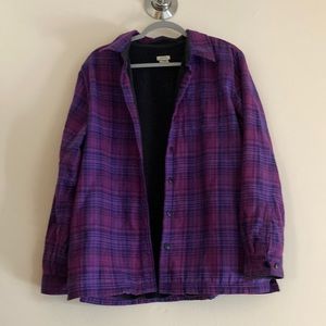 LL BEAN FLEECE LINED FLANNEL